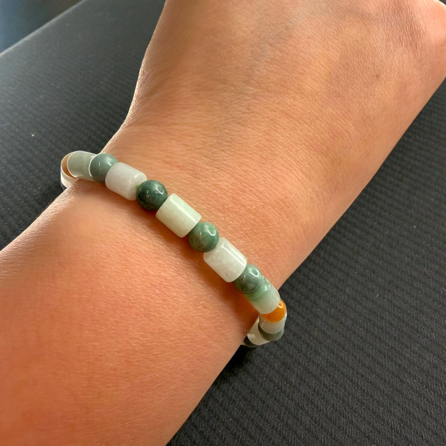 Muti-Color Burmese Jade Beaded Bracelet