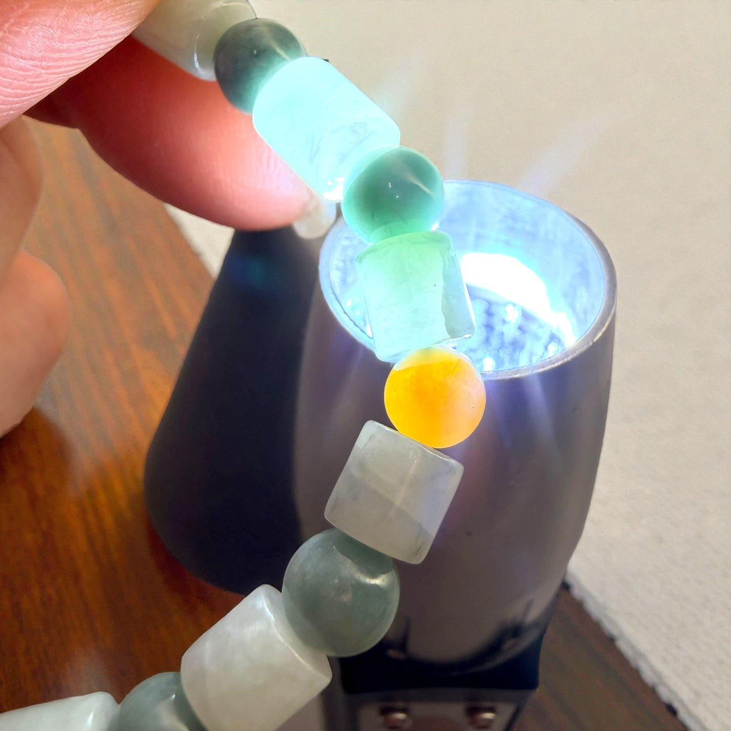 Muti-Color Burmese Jade Beaded Bracelet