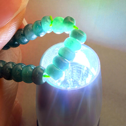 Premium Roundel Green Burmese Jade Beaded Bracelet