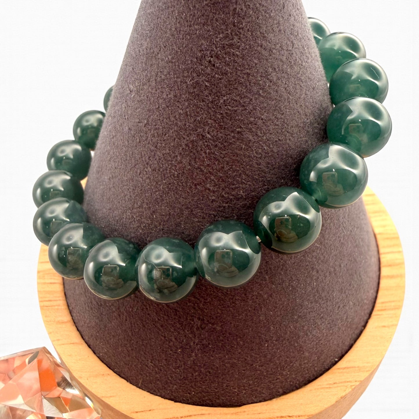 Premium Guatemalan Green Jade Beaded Bracelet