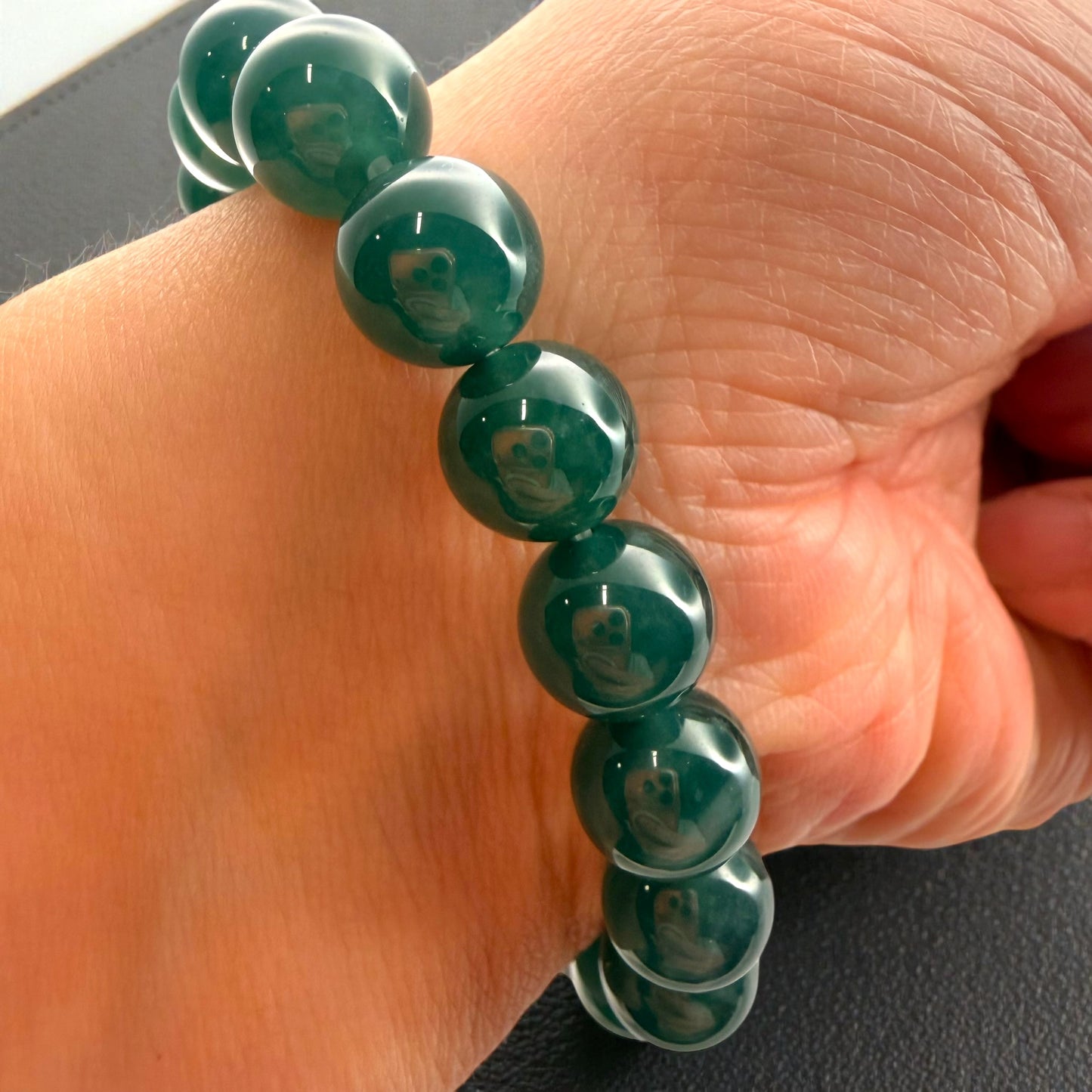 Premium Guatemalan Green Jade Beaded Bracelet