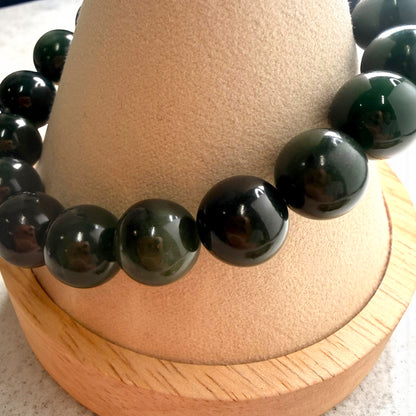 Canadian Green Jade Beaded Bracelet