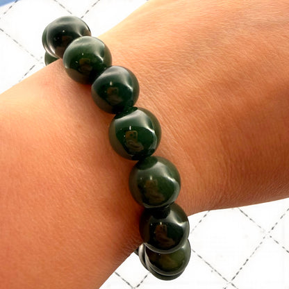 Canadian Green Jade Beaded Bracelet