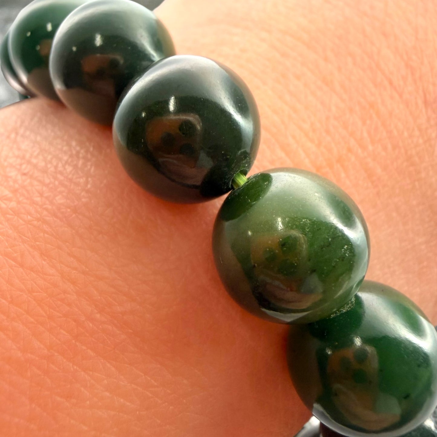 Canadian Green Jade Beaded Bracelet