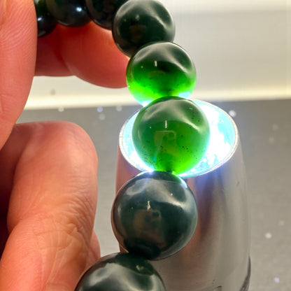 Canadian Green Jade Beaded Bracelet