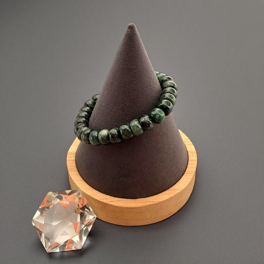 Roundel Green Burmese Jade Beaded Bracelet