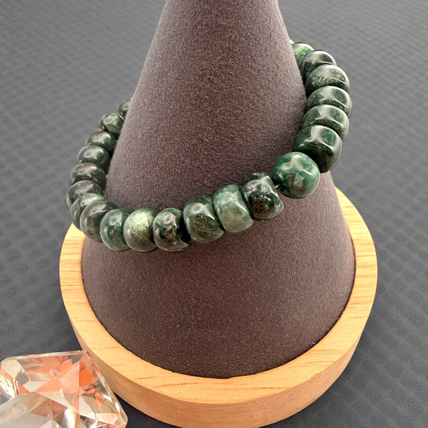 Roundel Green Burmese Jade Beaded Bracelet