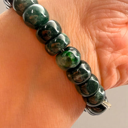 Roundel Green Burmese Jade Beaded Bracelet