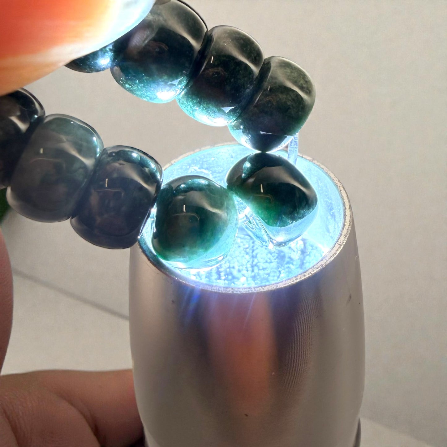 Roundel Green Burmese Jade Beaded Bracelet