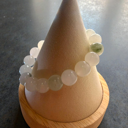 Canadian Nephrite White Jade Beaded Bracelet