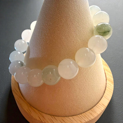 Canadian Nephrite White Jade Beaded Bracelet
