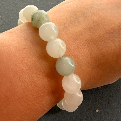 Canadian Nephrite White Jade Beaded Bracelet