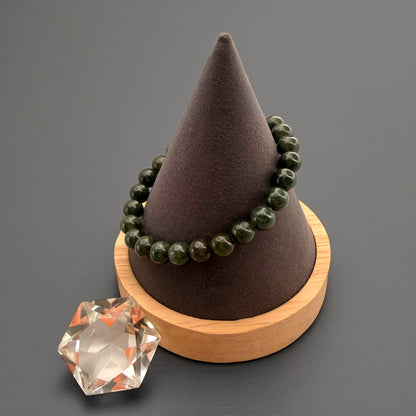 Pakistan Green Jade Beaded Bracelet
