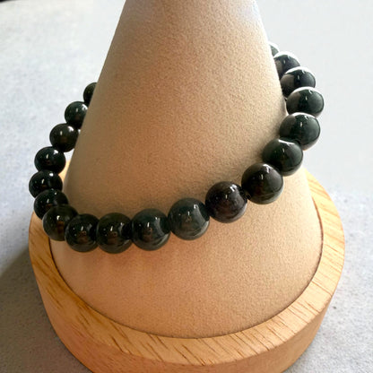 Pakistan Green Jade Beaded Bracelet