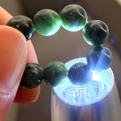 Pakistan Green Jade Beaded Bracelet