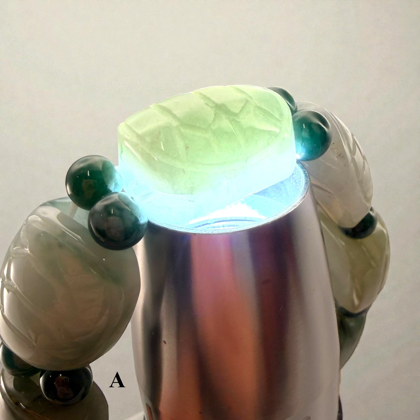 Turtle Shell Carving Burmese Jade Beaded Bracelet