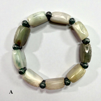 Turtle Shell Carving Burmese Jade Beaded Bracelet