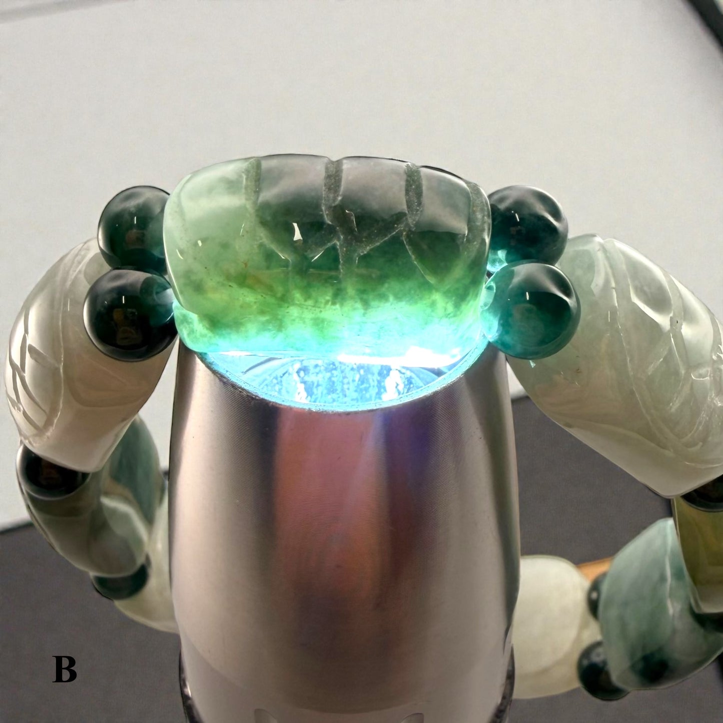 Turtle Shell Carving Burmese Jade Beaded Bracelet