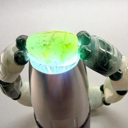 Turtle Shell Carving Burmese Jade Beaded Bracelet