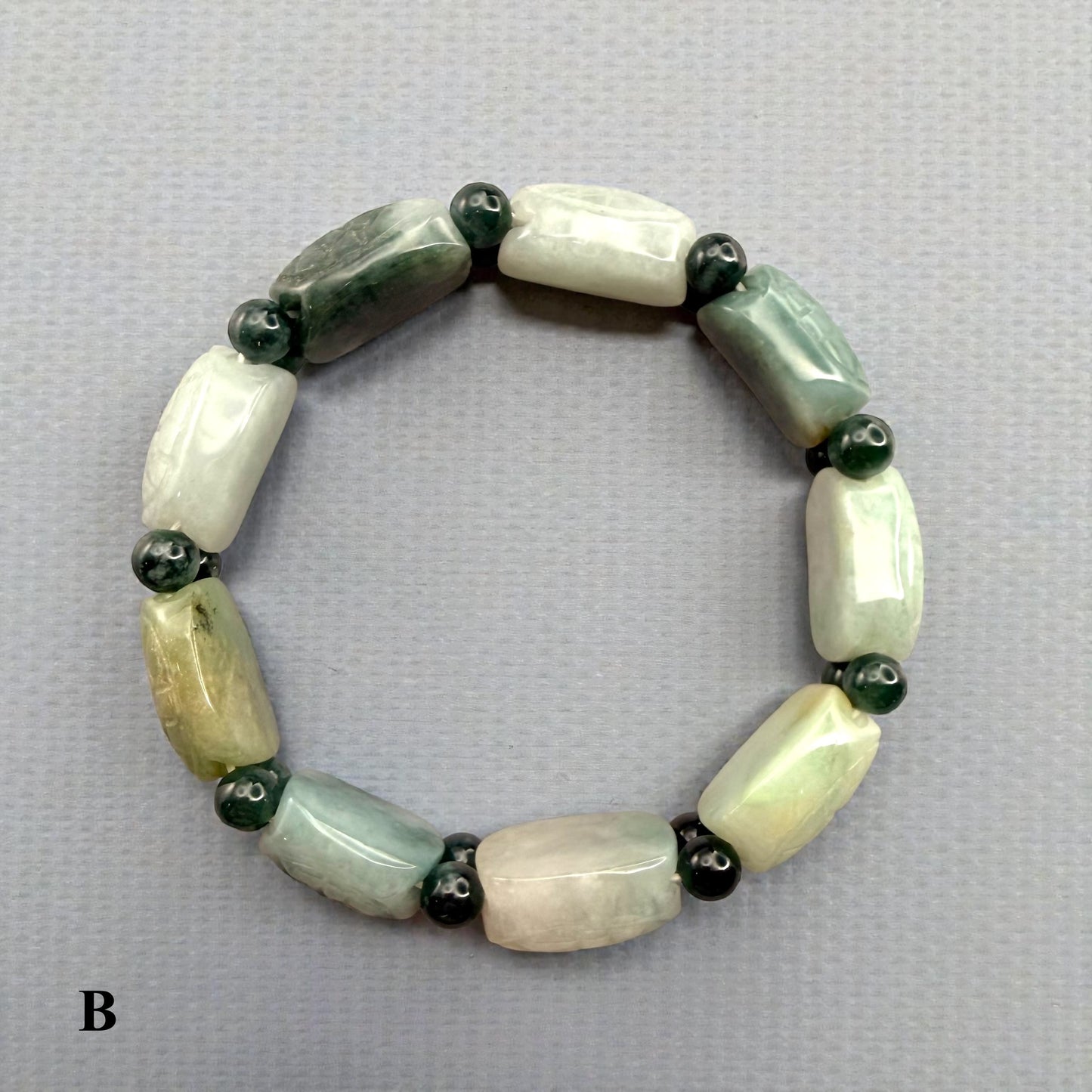 Turtle Shell Carving Burmese Jade Beaded Bracelet