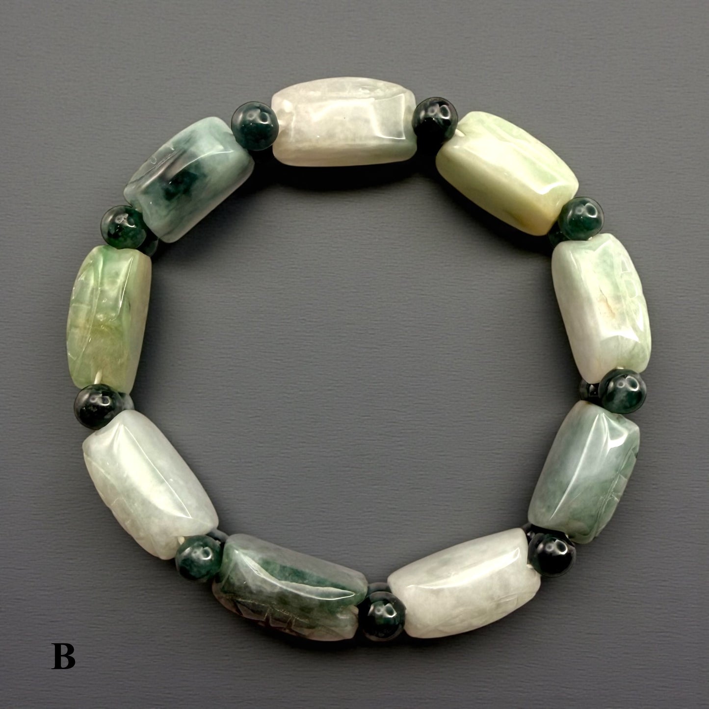 Turtle Shell Carving Burmese Jade Beaded Bracelet