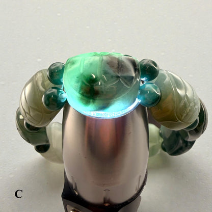 Turtle Shell Carving Burmese Jade Beaded Bracelet