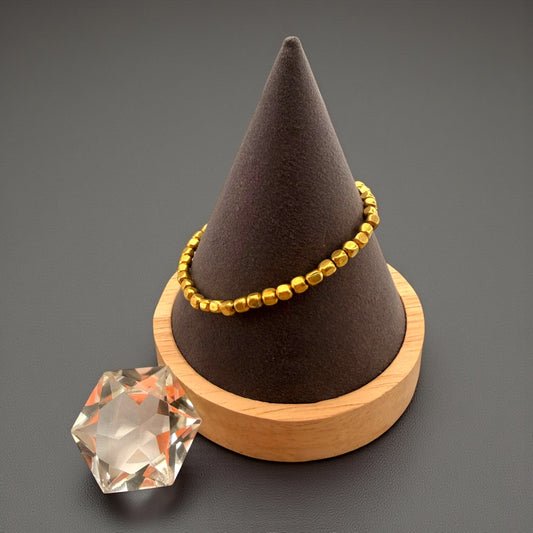 Brass Square Rice Beaded Bracelet