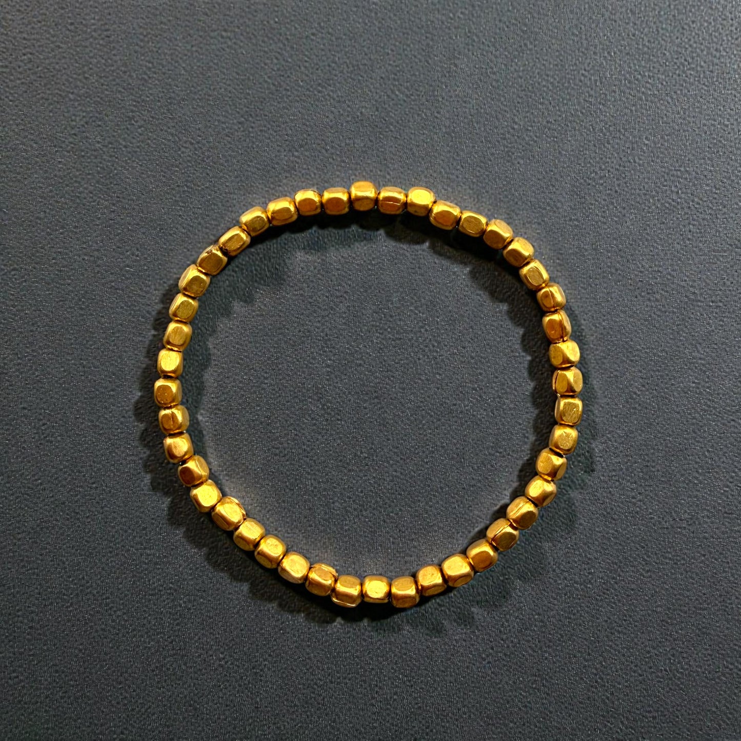 Brass Square Rice Beaded Bracelet