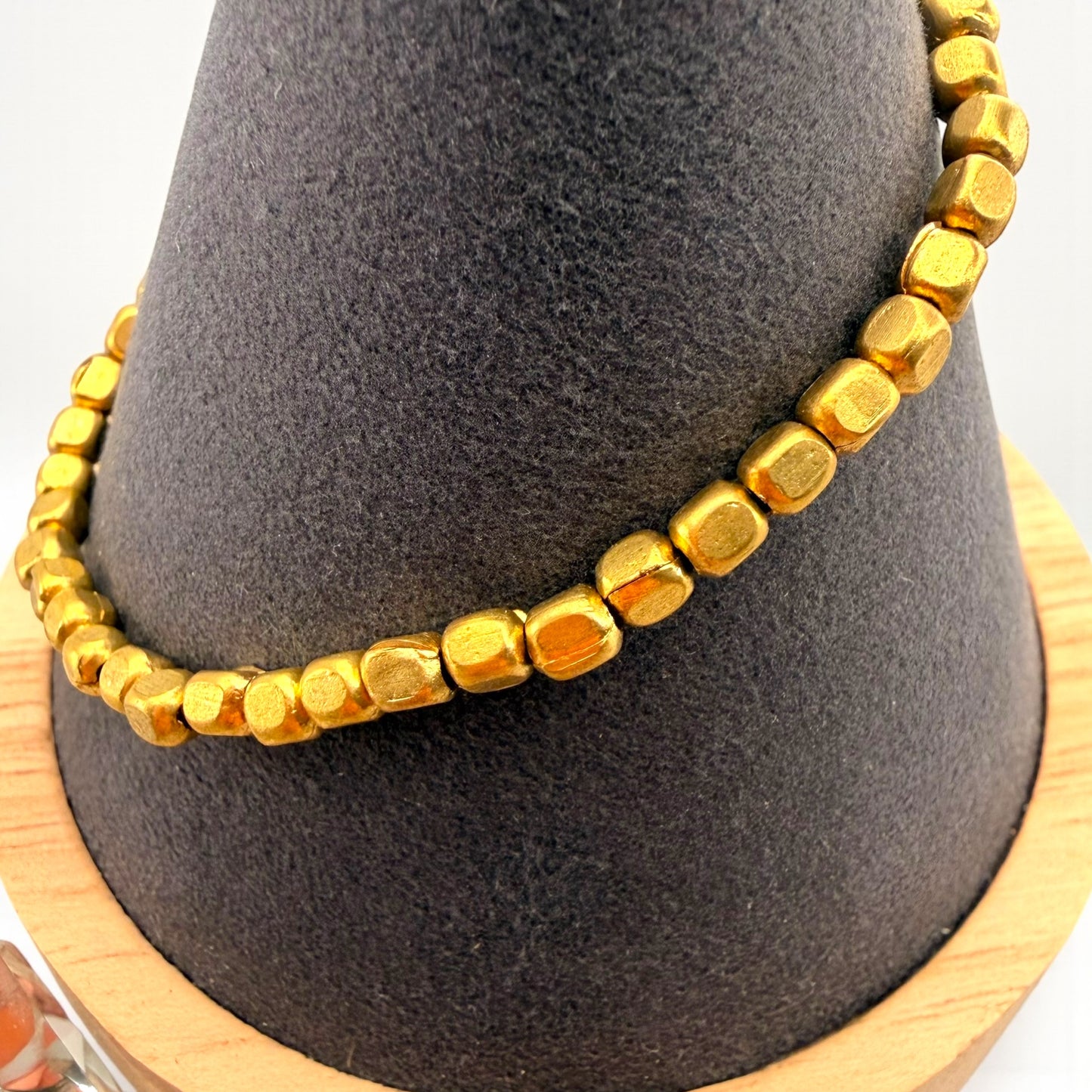 Brass Square Rice Beaded Bracelet