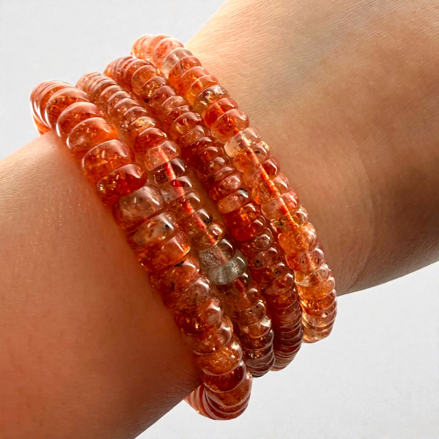 Premium Roundel Sunstone Beaded Bracelets