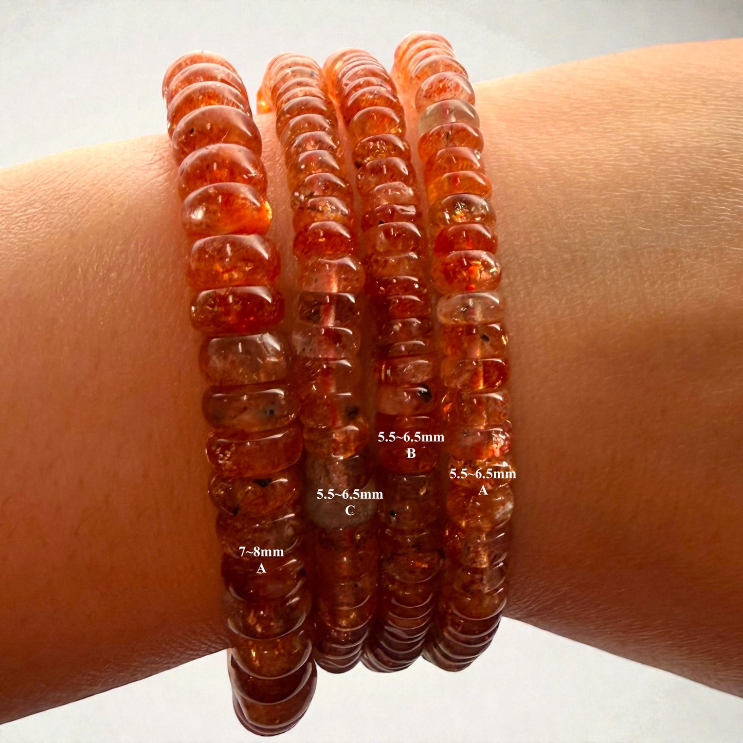 Premium Roundel Sunstone Beaded Bracelets