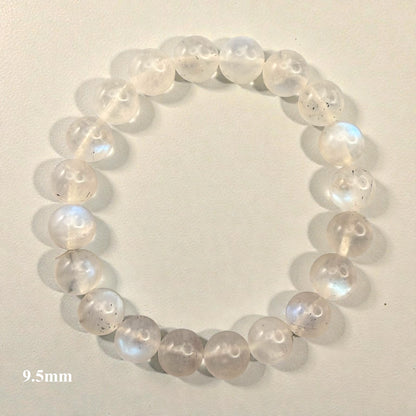 藍色閃光彩虹月光石水晶串珠手鍊