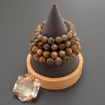 Black Moonstone/ Sunstone Crystal Beaded Bracelets