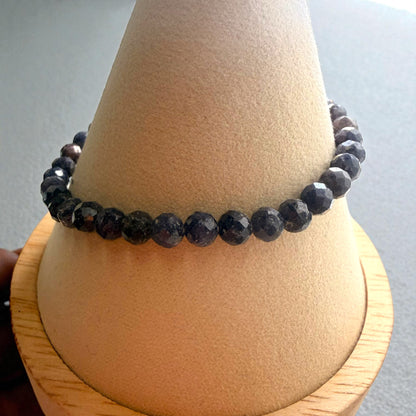 Faceted Sapphire Crystal Beaded Bracelet