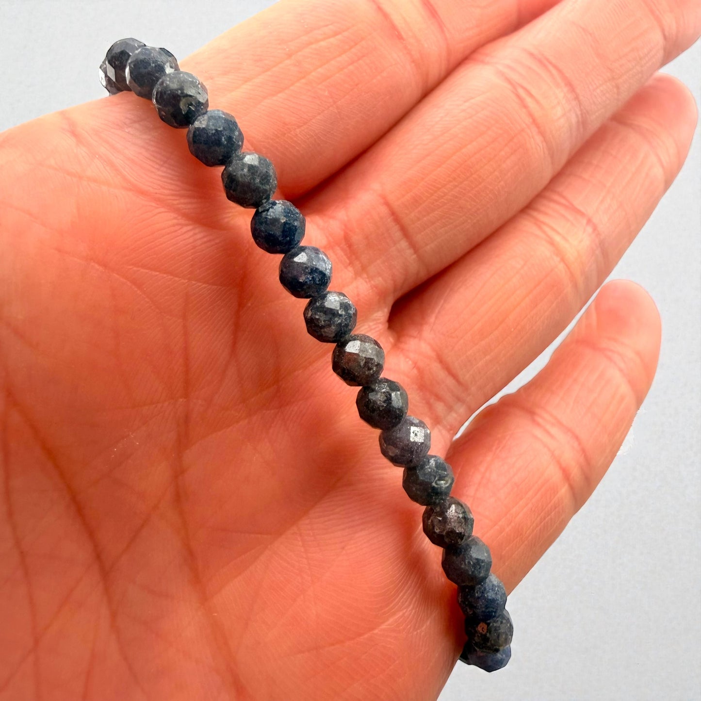 Faceted Sapphire Crystal Beaded Bracelet