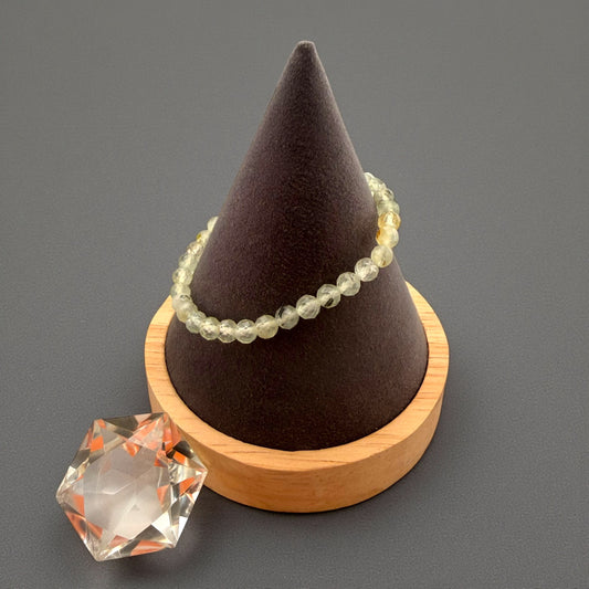 Faceted Prehnite Crystal Beaded Bracelet