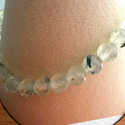 Faceted Prehnite Crystal Beaded Bracelet
