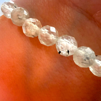 Faceted Prehnite Crystal Beaded Bracelet