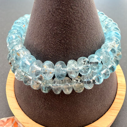 Premium Roundel Aqua Marine Crystal Beaded Bracelet