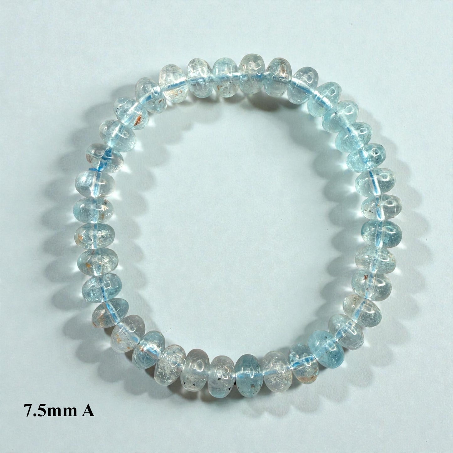 Premium Roundel Aqua Marine Crystal Beaded Bracelet