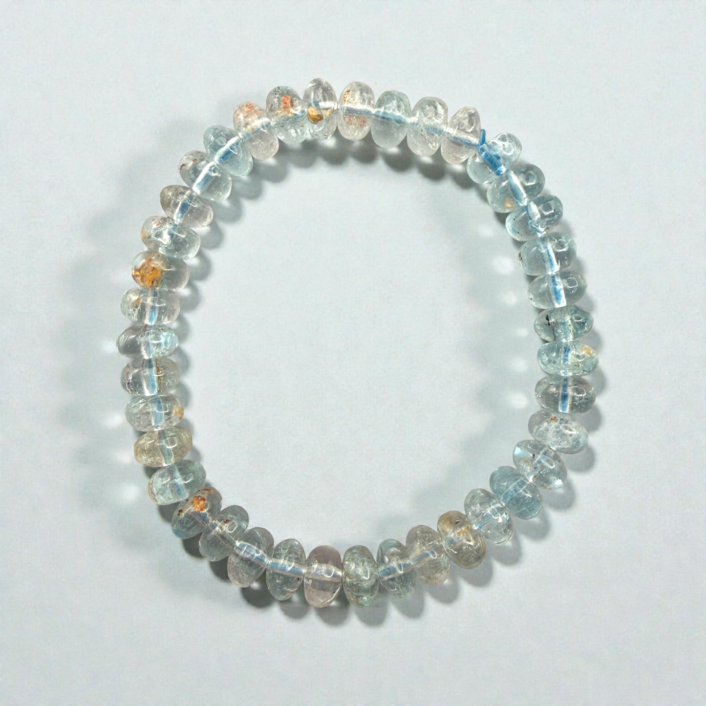 Premium Roundel Aqua Marine Crystal Beaded Bracelet