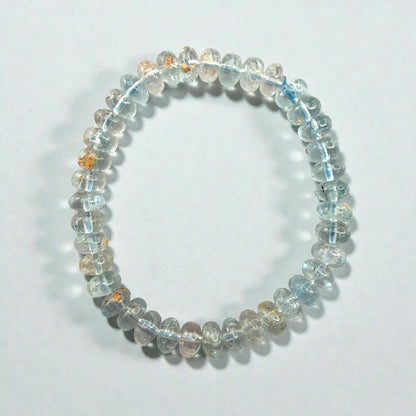 Premium Roundel Aqua Marine Crystal Beaded Bracelet