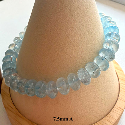 Premium Roundel Aqua Marine Crystal Beaded Bracelet