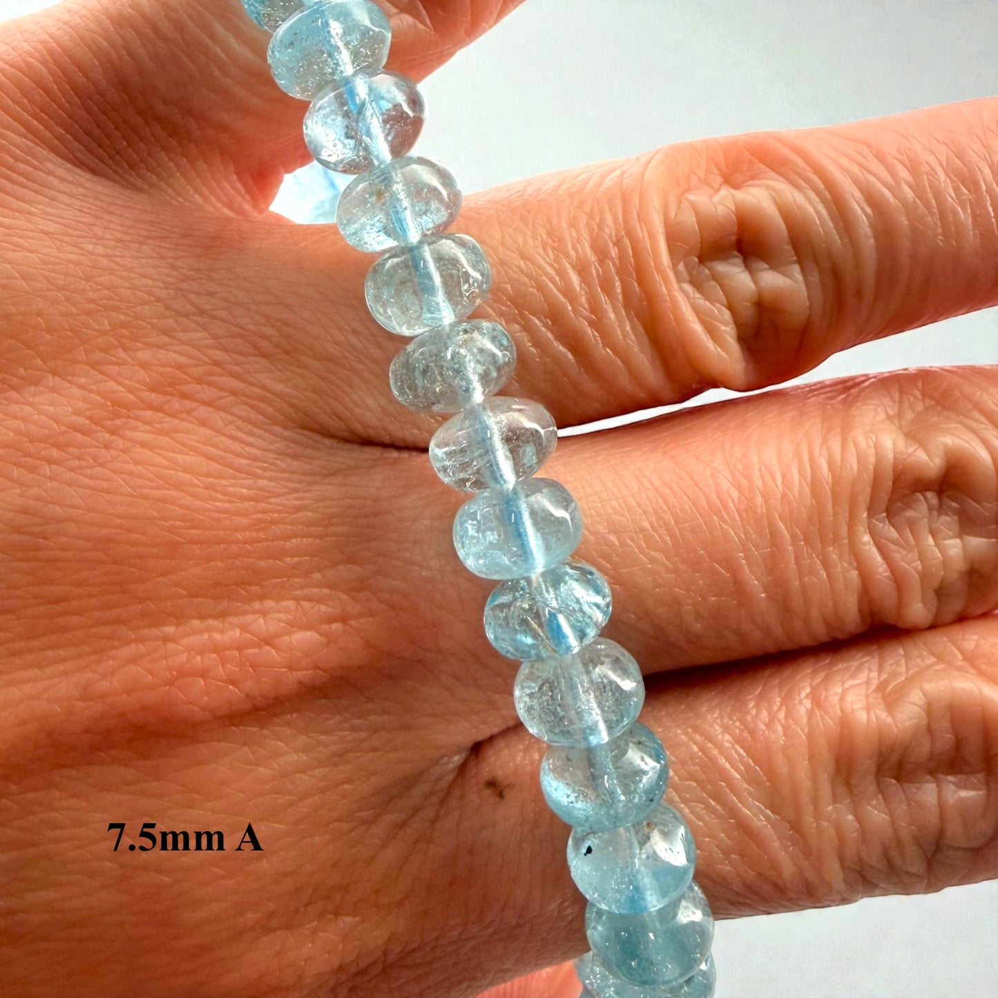 Premium Roundel Aqua Marine Crystal Beaded Bracelet