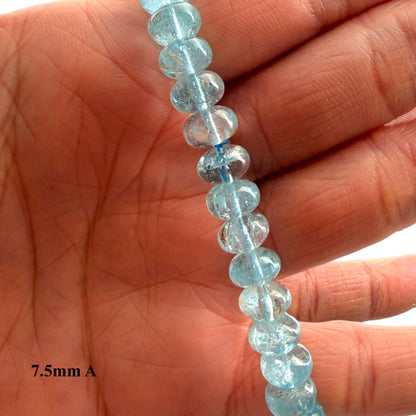 Premium Roundel Aqua Marine Crystal Beaded Bracelet