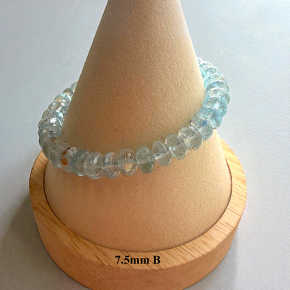 Premium Roundel Aqua Marine Crystal Beaded Bracelet