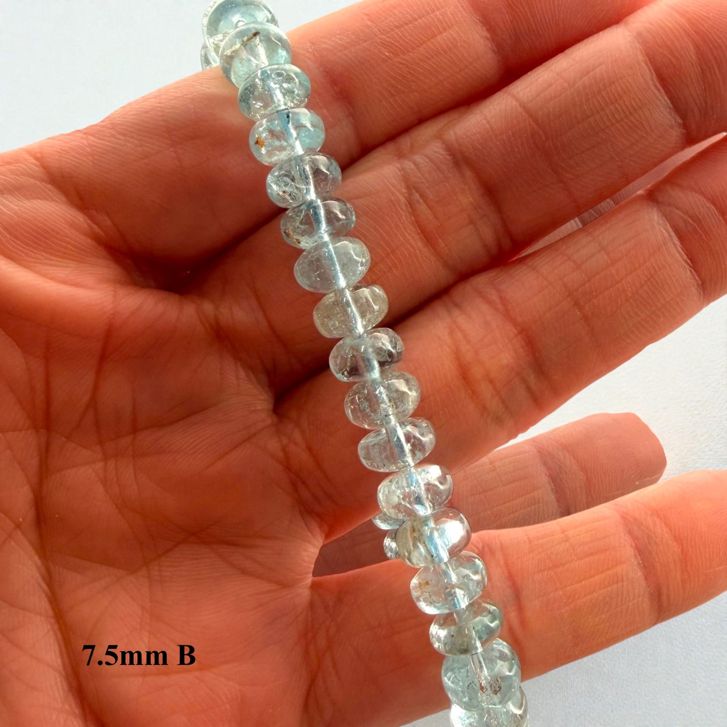 Premium Roundel Aqua Marine Crystal Beaded Bracelet