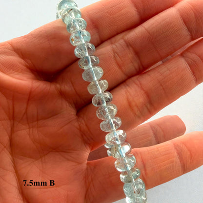 Premium Roundel Aqua Marine Crystal Beaded Bracelet