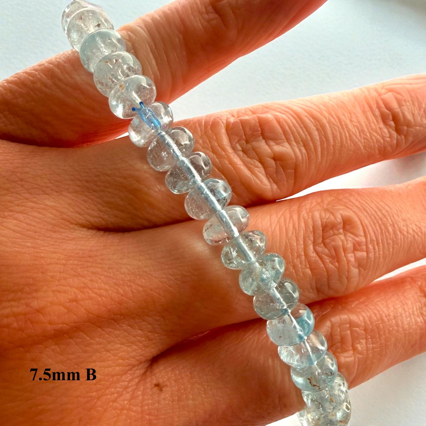 Premium Roundel Aqua Marine Crystal Beaded Bracelet