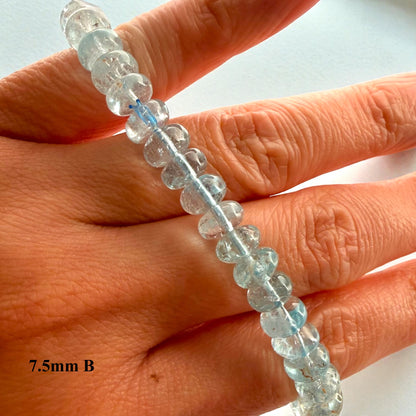 Premium Roundel Aqua Marine Crystal Beaded Bracelet